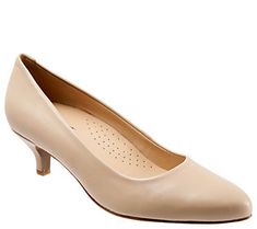 Remain fiercely fashionable and completely comfortable in these classic kitten-heel pumps, thanks to a cushioned footbed with arch support. From Trotters. Heel Pumps Outfit, Cream Kitten, 2024 Clothes, Pumps Outfit, Low Heel Pumps, Essential Wardrobe, Kitten Heel Pumps, Kitten Heel, Heel Pumps