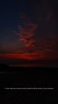 a sunset with a quote written in the middle and an image of a lighthouse at the far end