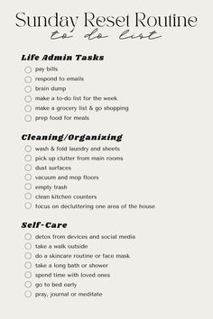 Sunday reset: A day to recharge, reflect, and refocus. What are you doing today to set yourself up for a successful week ahead? Day List To Do, Sunday Night Reset Routine, Reset After Being Sick, What To Do Everyday, Sunday Refresh, Reset Week, 2025 Motivation, Boss Barbie, 2025 Bujo