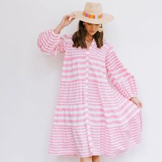 Sunshine Tienda® Duval Stripe Anna Dress Oversized Midi Dress For Spring Day Out, Spring Oversized Button-up Midi Dress, Oversized Spring Midi Dress With Button-up, Oversized Button-up Midi Dress For Spring, Vacation Striped Button-up Shirt Dress, Striped Button-up Shirt Dress For Vacation, Oversized Striped Summer Dresses, Striped Oversized Dresses For Daywear, Oversized Striped Spring Dresses