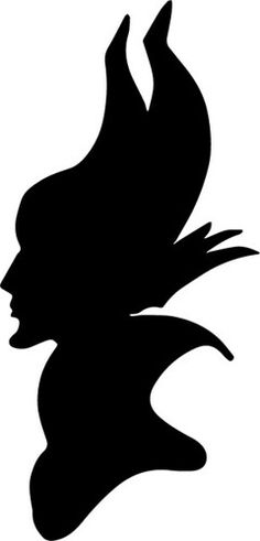 the silhouette of a woman's head is shown in black on a white background