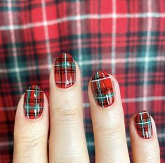 Plaid Nail Designs, Plaid Nail Art, December Nails, Vintage Nails, Plaid Nails, Thanksgiving Nails, Nail Tattoo, Diy Nail Designs, Short Acrylic Nails Designs