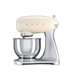 the smeg mixer is blue and silver in color, it's ready to be used