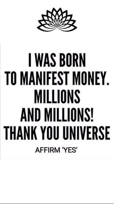 i was born to manifest money Manifestation Board, Secret Law Of Attraction, About Money, Positive Self Affirmations