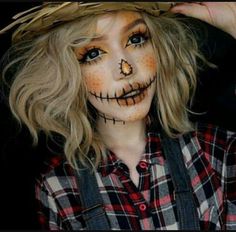 Scarecrow Makeup, 90s Halloween Costumes, Halloween Makeup Diy, Amazing Halloween Makeup