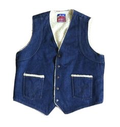 Vintage Large ? Big Smith Western Denim Vest~Sherpa Lined~Rockabilly~. Excellent condition just the right amount of fade and worn-in look. No odors no stains no tears. Lining still very clean. Snaps show no rust. Measurements flat- please go by measurements as there is no size tag. Shoulders 15” Armpit to pit 21” Back Neck Edge to Bottom Seam 22” Condition is "Pre-owned". Shipped with USPS Priority Mail. Smith And Western, Sherpa Lined, Denim Vest, Vest Dress