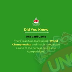 an uno card game with the words, did you know?