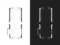 the floor plan for an apartment with two separate rooms, and one in black and white