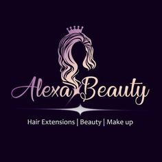 the logo for alex & beauty hair extensions and beauty make - up studio, which has been