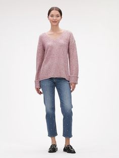 Metallic V-Neck Sweater #AD , #Sponsored, #Metallic, #Neck, #Sweater V Neck Sweater, Vneck Sweater, Neck Sweater, Ribbed Knit, Knitting