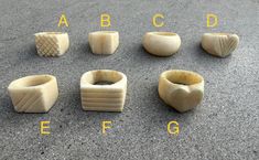 Vintage Water Buffalo Bone and Horn Ring.  Please select the ring you'd like from A-G. Sold Individually. Horn Ring, Bone Ring, Ring Man, Bone Jewelry, Organic Jewelry, Water Buffalo, Rings Statement, Nepal, Horn