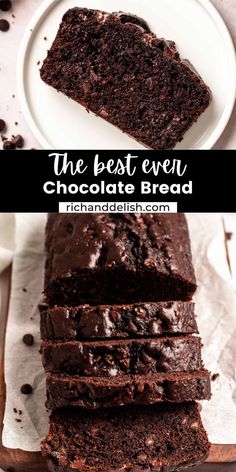 the best ever chocolate bread is made with only 3 ingredients and it's so good to eat