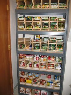 the pantry is stocked with all kinds of food