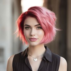 Woman with Red to Pink Fade haircut Hair Color Ideas Trending, Gorgeous Red Hair, Weird Haircuts, Trending In 2023, Red Hairstyles, Red Hair Color Ideas, Red Curls