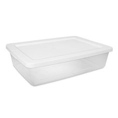 a white plastic container with lid on a white background, it is also used for food storage