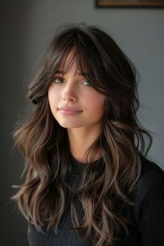 Hair Inspiration Long, 사진 촬영 포즈, Haircuts For Wavy Hair, Long Hair With Bangs, Long Layered Hair, Haircuts For Long Hair, Curtain Bangs, Long Hair Cuts, Layered Haircuts