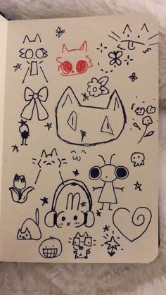 Cute Notes Design, Stickers Drawing Ideas, Soft Doodles, Doddleoddle Art, Cats Draw, Accessories Drawing, Doodle Books, Cute Easy Doodles, Goofy Drawing