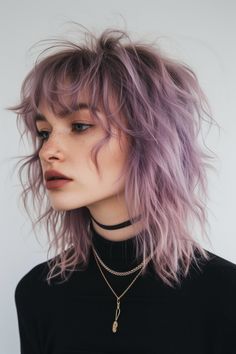 78+ Shaggy Mullet Hair Ideas For Women Shaggy Mullet For Women Medium, Mullet Hairstyle Ideas, Lavender Shag Hair, Mid Hairstyle Women, Traditional Mullet, Lady Mullet, Soft Mullet Hairstyle Women, Shaggy Mullet For Women, Alt Haircuts