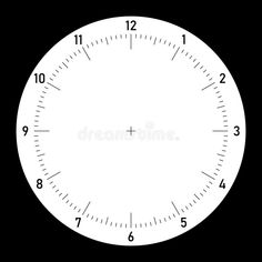 a white clock face on a black background royalty illustration stock image - 919782