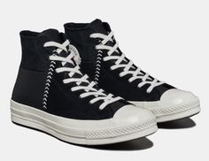 Converse Chuck 70 Soothing Craft Fashion Shoes Stitch Black 173131C Size Men's 11.5 NWT New without box Inspired by DIY styles, this premium Chuck 70 collages leather, suede and woven textile for a look that feels intentionally crafted. Vertical chevron stitching elevates iconic style with a pop of craftwork, while an extra cushy insole delivers next-level arch support and stability. High-top, patchwork shoe with leather, suede and woven textile upper OrthoLite cushioning for all-day comfort Pop Black Suede Converse Sneakers, Leather Sneakers With Contrast Stitching And Round Toe, Modern Converse Leather High-top Sneakers, Leather High-top Sneakers With Contrast Stitching, Converse Leather High-top Sneakers With Laces, Leather Converse High-top Sneakers With Laces, Leather Converse Sneakers With Laces, Converse Urban Leather Sneakers, Leather High-top Converse Sneakers