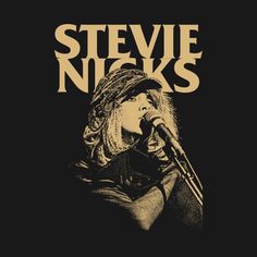 the poster for steve nicks's concert with his microphone in front of him