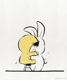 a drawing of a bunny holding the letter b in its mouth and leaning on it's back