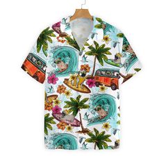 The best hawaiian shirts for men, hawaiian shirt for women and kids are available, designed just for you. Fabric: four-way stretch (95% polyester and 5% spandex) Regular fit Fabric Weight: 120 g/m². Care Instruction: Machine washes cold with similar colors, do not bleach, tumble dry low, do not iron, and do not dry clean. Reliable quality Refreshing and breathable, comfortable material, No DISCOLORATION after long washing. Hight Quality Fabric High quality fabric is soft and comfortable, and its Pug Shirt, Cool Hawaiian Shirts, Mens Hawaiian Shirts, Hawaii Shirt, Pick One, Popular Style, Summer Shirts, Gift Christmas, Summer Sale