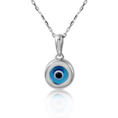 Description: Sterling Silver 925 Rhodium Plated Round Evil Eye Necklace Metal Type: Guaranteed .925 Sterling Silver With Stamped 925 Metal Color: White. Finish: Rhodium Plated Measurement: 16" + 2" Extension. Pendant : 7 Mm (Reversible Pendant) Brand New With Box #6 Round Evil Eye, Shine Jewelry, Evil Eye Necklace, Eye Necklace, Metal Necklaces, Metal Color, Shinee, Evil Eye, Rhodium Plated