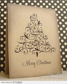 a card with a christmas tree on it