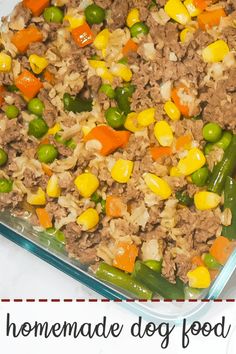 a casserole dish with vegetables and meat in it