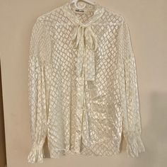 This Is An Unworn, Basically New, White Satin Blouse! White Satin Blouse, Satin Blouse, White Satin, Von Furstenberg, Diane Von, Diane Von Furstenberg, Color White, Top Blouse, Blouses