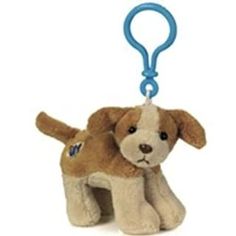 a brown and white dog with a blue leash attached to it's back end