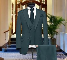 "Dark Green Wedding Suits for Men, Man Suits, Formal Fashion Slim Fit Suit, dinner suits for men COMPULSARY PLEASE MEASURE YOUR CHEST AREA, CIRCUMFRENECE AROUND THE BROADEST PART OF CHEST AND WAIST AREA WHERE YOU NORMALLY WEAR YOUR TROUSER OR 4 FINGER BELOW THE BELLY BUTTON, AND PICK YOUR SIZE ACCORDINGLY PLEASE PROVIDE YOUR HEIGHT AND WEIGHT IN THE PERSONALISATION BOX , WHILE PLACING THE ORDER PLEASE CHECK THE SIZE CHART BEFORE PLACING THE ORDER IN SIZE CHART , \"WAIST\" REFERS TO THE AREA WHER Dinner Suits For Men, Green Wedding Suit, Wedding Suits For Men, Dark Green Wedding, Suits Formal, Man Suits, Dinner Suit, Formal Fashion, Custom Suit