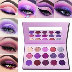 Afflano Makeup Paletten Lidschatten Matt Glitzer, Hochpigmentierte Holographic Eyeshadow, Pink Eyeshadow Palette, Galaxy Makeup, Orange Eyeshadow, Eye Makeup Palette, Pink Eye Makeup, Glitter Eyeshadow Palette