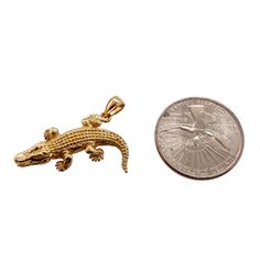 This is part of Chairish’s Fine Jewelry assortment.  A fun 14K gold charm or pendant in the form of an alligator. There are no marks but it tests 14K. It is realistically stylized and in excellent condition.  Dimensions: Length: 1 1/4', Width: 3/8", Weight: 6.3 grams Study Core, Gold Charms, Jewelry Lookbook, Shiny Things, Gold Charm, Charm Jewelry, Pretty Things, Vintage Gold, Alligator