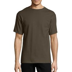 AUTHENTIC TEE STYLE A wardrobe staple, this Hanes Authentic men's short-sleeve t-shirt delivers the cut and quality you look for in a classic crewneck tee. Details like a lay-flat collar and shoulder-to-shoulder taping are standard in a men's t-shirt designed to last. Crafted from sturdy cotton or a cotton blend (depending on the color), it's made for layering but works just as well atop your favorite joggers, shorts, or jeans. With an affordable price and so many color options to choose from, y Affordable Classic Short Sleeve Shirt For Men, Affordable Classic Cotton Polo Shirt, Big And Tall Polo Shirts, Flat Collar, Big Clothes, Big Men, Big And Tall, Fashion Tees, Shoulder Taping