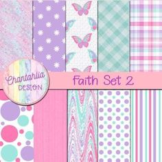 a set of digital papers with different patterns