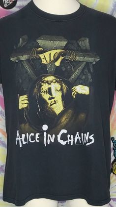 AUTHENTIC Alice In Chains Bleed The Freak XL Concert Tour T Shirt 2004 ANVIL Anvil Tag Size XL Pit to Pit: 22" Collar to Hem: 27" Featuring Alice In Chains Bleed The Freak Graphic Image on Front Excellent condition no rips, holes or stains All photos are of actual item for sale Ships FREE with USPS First Class Mail with Tracking to Continental U.S. International Shipping Rates Apply R.I.P. Layne Staley Layne Staley, Alice In Chains, Tour T Shirts, Graphic Image, First Class, Graphic Tees, Adult Outfits, Tops & Tees, T-shirt