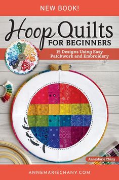 the cover of hoop quilts for beginners