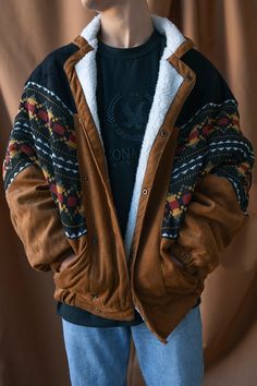 Navajo Vancouver Vegan Coat – Arizona Vintage Pinterest Predicts, Polar Fleece Jacket, Vintage Suede, 2021 Fashion, Looks Black, Mens Vintage, Men Fashion Casual Outfits, Color Shirt, Men Vintage