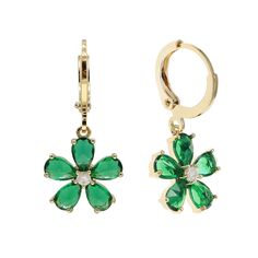 PRICES MAY VARY. A collection of charming tiny small hoop earrings, with a cute dangling flower, essential basic daily earrings for every woman, girl and lady. Flower huggie earrings, stunning, quality cz cubic zirconia crystal rhinestones, trendy green emerald jade color, transparent and delightful, eye-catching and easy to match. 14k gold plated brass, fade-resistant, 925 silver needles, hypoallergenic, lightweight, comfortable to wear all day. Gorgeous graceful earrings gifts for best friends Daily Earrings, Green Dangle Earrings, Prom Fashion, Jade Color, Prom Flowers, Open Hoop Earrings, Small Hoop Earrings, Heart Flower, Prom Style