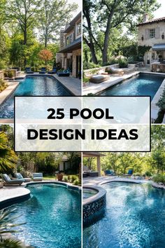 25 unique swimming pool design ideas with lush surroundings and elegant outdoor settings. Custom Pools Backyard, Pool Shape Ideas, Pool And Spa Design Backyards, Backyard Pools Ideas Inground, Simple Pool Designs, Small Yard Pool, Contemporary Pool Design, Cheap Inground Pool, Pool Designs For Small Yards