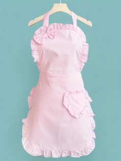 Rosa  Collar  Poliéster   Embellished Maid Cinderella, Pink Aprons, Maid Outfit Cosplay, Princess Aprons, Barista Apron, Apron Pinafore, Lace Apron, Cinderella Princess, Pink Victorian