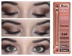 Urban Decay Palette, Urban Decay Eyeshadow, Hooded Eye Makeup, Urban Decay Makeup, Eye Makeup Tips, Eyeshadow Tutorial