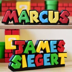 the word marc's james siegelr spelled with colorful blocks on top of each other