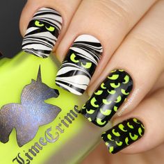 Eye Stencil, Halloween Nail Ideas, Nail Art Halloween, Holloween Nails, Unghie Nail Art, Yellow Nail, Spooky Eyes, Nail Designs Pictures