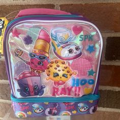 Nwt Shopkins Lunch Box Bag Purple/Pink Cute Pink Lunch Bag For Playtime, Cute Multicolor Lunch Bag For Playtime, Playful Pink Lunch Box For Playtime, Pink Bags For Back To School Gift, Cute Multicolor Lunch Bag For End Of School Year, Playful Pink Lunch Bag For Back To School, Pink Rectangular Lunch Bag For Daycare, Playful Pink Rectangular Lunch Bag, Playful Pink Lunch Box For Daycare