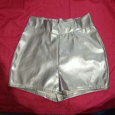 Brand New Shein Silver Shorts. Size Xs. Zipper In Back. Casual Metallic Shorts, Metallic Short Bottoms For Night Out, Chic Metallic Shorts, Chic Metallic Short Bottoms, Casual Metallic Shorts For Night Out, Casual Metallic Finish Shorts For Night Out, Chrome Shorts, Starfire Costume, Costume Concept