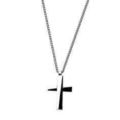 "Showcase the strength of your faith with this stainless steel cross pendant necklace. Showcase the strength of your faith with this stainless steel cross pendant necklace. Pendant size: 38 mm x 26 mm Chain length: 24 in. Chain type: wheat Clasp: lobster claw Metal: stainless steel Finish: polished Packaging: boxed Please note, due to the high value of this item, a signature may be required upon delivery. Size: 24"". Color: Multicolor. Gender: male. Age Group: adult." Stainless Steel Cross Pendant Necklace For Faith, Minimalist Silver Stainless Steel Cross Necklace, Minimalist Stainless Steel Cross Pendant Necklace, Modern Stainless Steel Cross Necklace For Gift, Modern Stainless Steel Cross Pendant Necklace, Minimalist Stainless Steel Cross Pendant Jewelry, Stainless Steel Cross Jewelry With Polished Finish, Modern Stainless Steel Cross Jewelry, Minimalist Stainless Steel Crucifix Jewelry