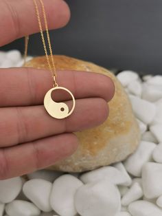 "Yin Yang necklace, ying yang charm, Solid Gold 14k, dainty necklace, delicate necklace, yin yang jewelry, gold coin necklace, disc pendant ♥ Material of pendant and chain: Solid Gold 14k ♥ Packaging: All of our jewelry is beautifully boxed and ready for gifting For more personalized designs take a look here: ♥ www.etsy.com/listing/631444472 ♥ www.etsy.com/listing/645292671 ♥ www.etsy.com/listing/645282627 ♥ www.etsy.com/listing/645285037 ♥ www.etsy.com/listing/645278199 ♥ www.etsy.com/listing/6 Minimalist Round Jewelry For Meditation, Symbolic Charm Necklaces With Adjustable Chain, Symbolic Jewelry With Delicate Chain And Round Pendant, Symbolic Round Charm Necklace With Coin Pendant, Minimalist Round Necklace With Coin Pendant, Symbolic Round Tarnish Resistant Necklace, Symbolic Round Tarnish-resistant Necklace, Symbolic Tarnish-resistant Necklace, Everyday Symbolic Round Necklaces